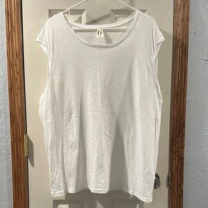 Pact Organic White Burnout Muscle Tee